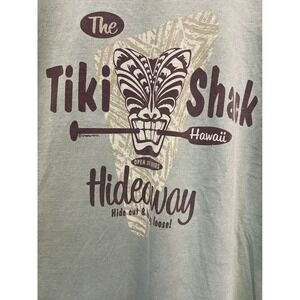 Crazy Shirts Mens XXL Tiki Shack Hideaway Hawaii Graphic T-Shirt Sage Green